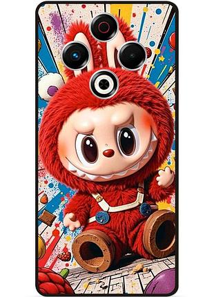 Силиконовый бампер чехол для tecno spark 30 (kl6) с картинкой лабубу labubu