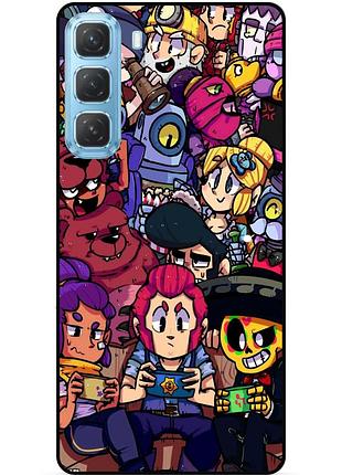 Силиконовый бампер чехол для infinix hot 60 pro (x6885) с картинкой brawl силовая лига нокаут бравл леон ворон