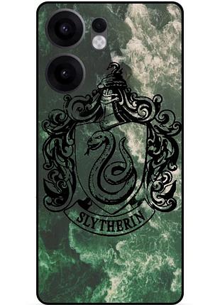 Чехол силиконовый бампер для oppo reno 13fs с рисунком слизерин slytherin гарри поттер harry potter