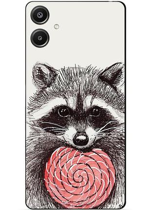 Силіконовий чохол бампер для samsung a07 з малюнком єнот