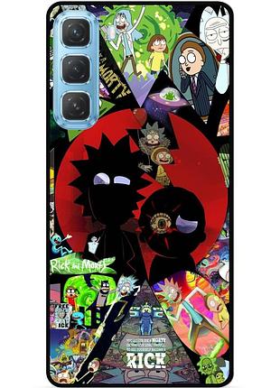 Силиконовый чехол бампер для infinix hot 60 pro (x6885) с рисунком rick and morty рик и морти