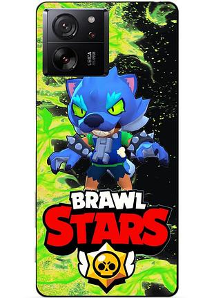Силіконовий бампер чохол для xiaomi 13t pro з героєм бравл леон обертень brawl