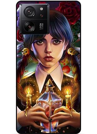 Силиконовый чехол для xiaomi 13t с рисунком wednesday уэнздей