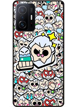Силиконовый бампер чехол для xiaomi 11t стикеры бравл байрон brawl