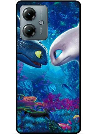 Силіконовий чохол бампер для motorola moto g14 з малюнком как приручить дракона