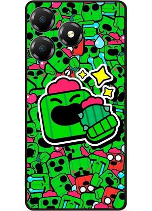 Силіконовий чохол бампер для zte blade a36 стікери бравл спайк brawl