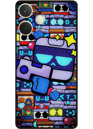 Силіконовий чохол бампер для oppo a5 pro стікери 8-бит бравл 8-bit brawl