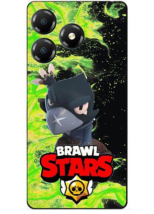 Чехол силиконовый бампер для zte blade a36 с героем бравл ворон brawl