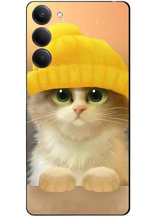 Силіконовий чохол бампер для oppo a5 4g з малюнком котик у шапці