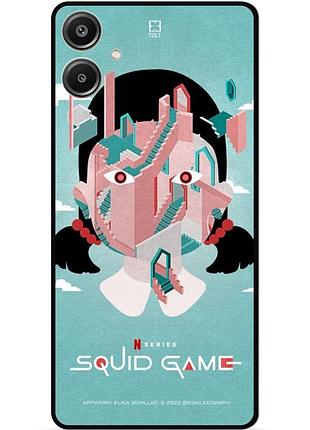 Силиконовый чехол для samsung a07 с рисунком игра в кальмара squid game