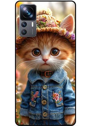 Чехол силиконовый бампер для xiaomi 12t с рисунком котики