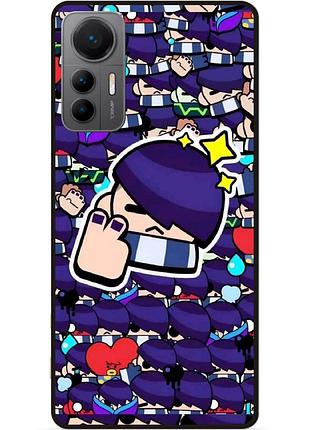 Силиконовый бампер чехол для xiaomi 12 lite стикеры бравл эдгар brawl