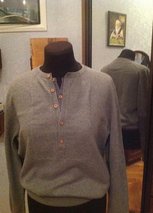 Натуральный свитшот  (пуловер - обманка) с налокотниками бренда esprit, р. 52-546 фото