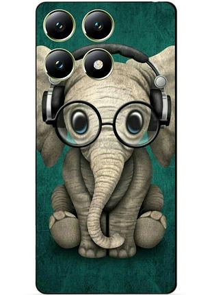 Чехол силиконовый бампер для xiaomi 14t с рисунком слоник