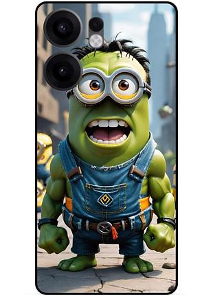 Чехол силиконовый бампер для oppo reno 13f с рисунком миньон халк minion