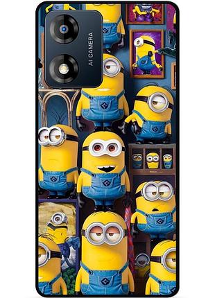 Силиконовый бампер чехол для motorola moto e14 с картинкой миньоны minion