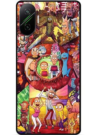 Силиконовый чехол бампер для xiaomi poco f7 с картинкой rick and morty рик и морти