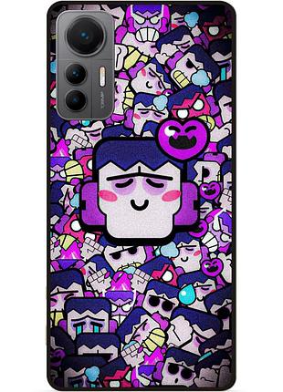 Силиконовый бампер чехол для xiaomi 12 lite стикеры бравл фрэнк brawl