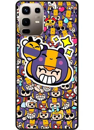 Силиконовый бампер чехол для infinix note 50 pro (x6855) стикеры бравл беа brawl