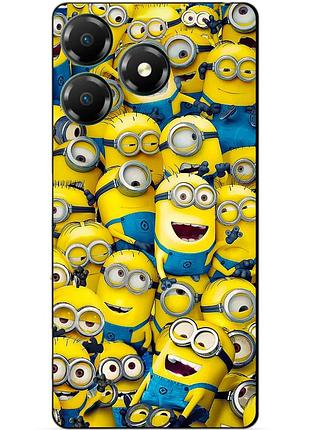 Силиконовый бампер чехол для zte blade a36 с рисунком миньоны minion