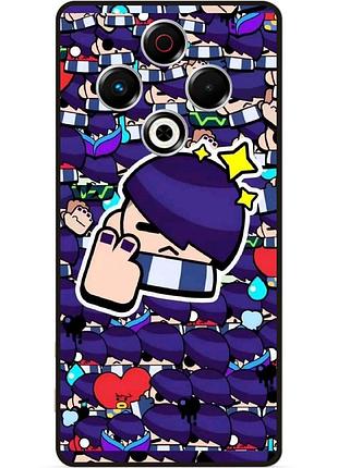 Силиконовый бампер чехол для tecno spark 30 (kl6) стикеры бравл эдгар brawl