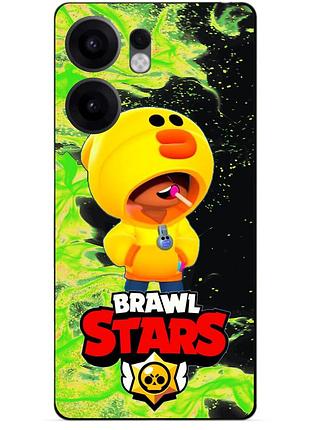 Силіконовий бампер чохол для oppo reno 13fs з героєм бравл леон качка brawl