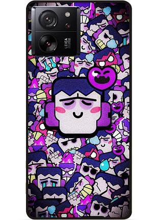 Силиконовый бампер чехол для xiaomi 13t pro стикеры бравл фрэнк brawl