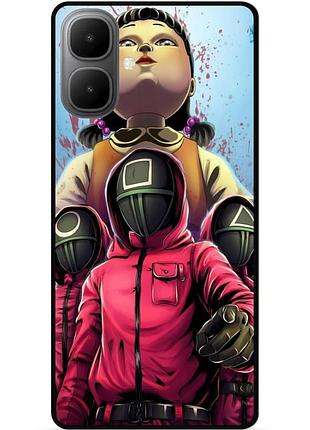 Силиконовый бампер чехол для infinix smart 10 с картинкой игра в кальмара