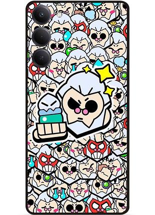 Силиконовый бампер чехол для xiaomi redmi 15 стикеры бравл байрон brawl