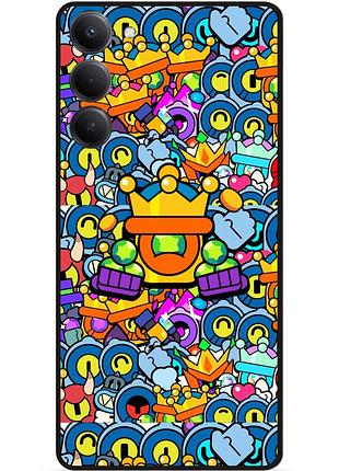 Силіконовий чохол бампер для xiaomi redmi 15 стікери бравл рико brawl