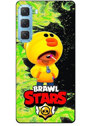Чехол силиконовый бампер для infinix hot 60 pro plus (x6886) с героем бравл леон утка brawl