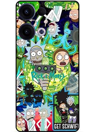 Силіконовий чохол бампер для oppo reno 13 з малюнком rick and morty рік і морті