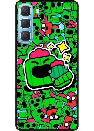 Силиконовый бампер чехол для infinix hot 60 pro plus (x6886) стикеры бравл спайк brawl