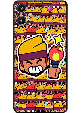 Силиконовый бампер чехол для samsung a05 стикеры бравл амбер brawl