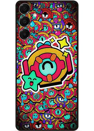Силиконовый бампер чехол для samsung a05s стикеры бравл отис brawl