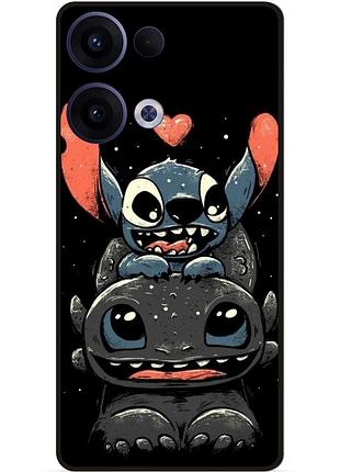 Силиконовый чехол бампер для oppo reno 13 с рисунком stitch стич