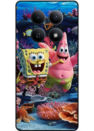 Силиконовый бампер чехол для xiaomi poco m8 pro 5g с рисунком sponge bob губка боб