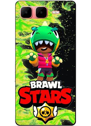 Чехол силиконовый бампер для infinix smart 10 plus с героем бравл леон динозавр brawl