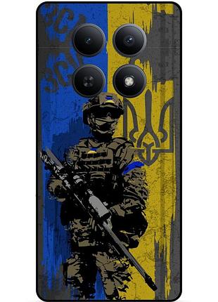 Силиконовый бампер чехол для xiaomi redmi note 15 5g с рисунком зсу украина воин