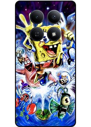 Силиконовый чехол бампер для xiaomi redmi note 15 4g с картинкой губка боб sponge bob