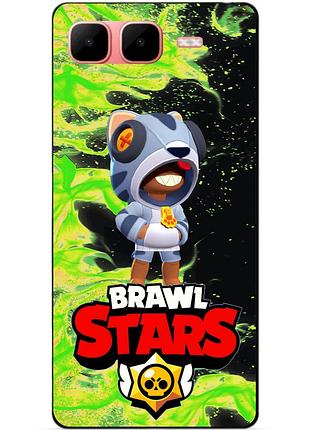 Чехол силиконовый бампер для infinix smart 10 plus с героем бравл леон бродячий brawl