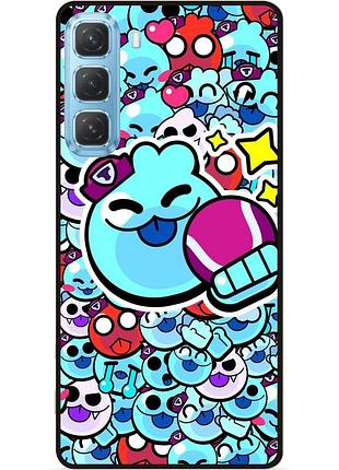Силиконовый бампер чехол для infinix hot 60 pro (x6885) стикеры бравл скуик brawl
