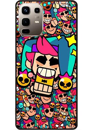 Силиконовый бампер чехол для infinix note 50 (x6858) стикеры бравл честер brawl