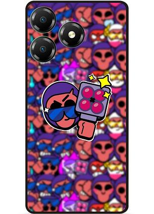 Силиконовый бампер чехол для zte blade a36 стикеры бравл брок brawl