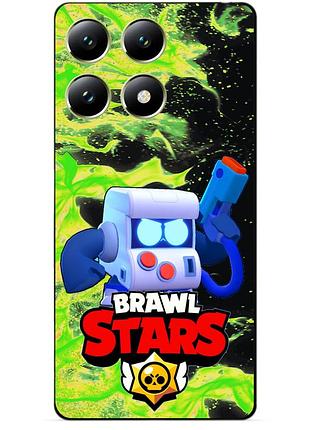 Силіконовий бампер чохол для xiaomi 14t pro з героєм бравл 8-біт brawl