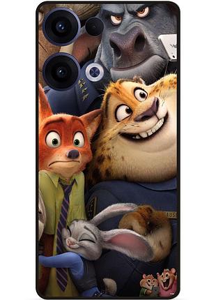Силиконовый чехол бампер для oppo reno 13 с рисунком zootopia зверополис