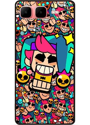 Силиконовый бампер чехол для infinix smart 10 plus стикеры бравл честер brawl