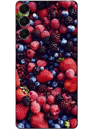 Чехол силиконовый бампер для samsung s25 fe с рисунком ягоды