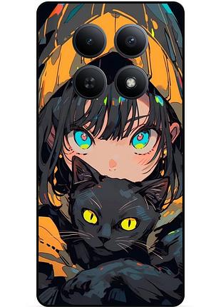 Силиконовый бампер чехол для xiaomi poco m8 5g с рисунком аниме котик