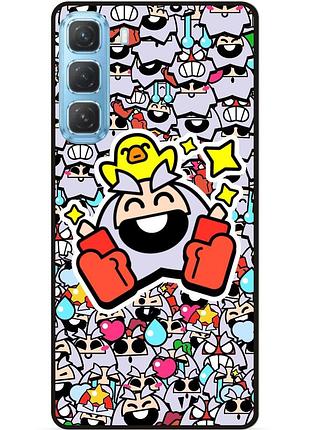 Силиконовый бампер чехол для infinix hot 60 pro (x6885) стикеры бравл динамайк brawl